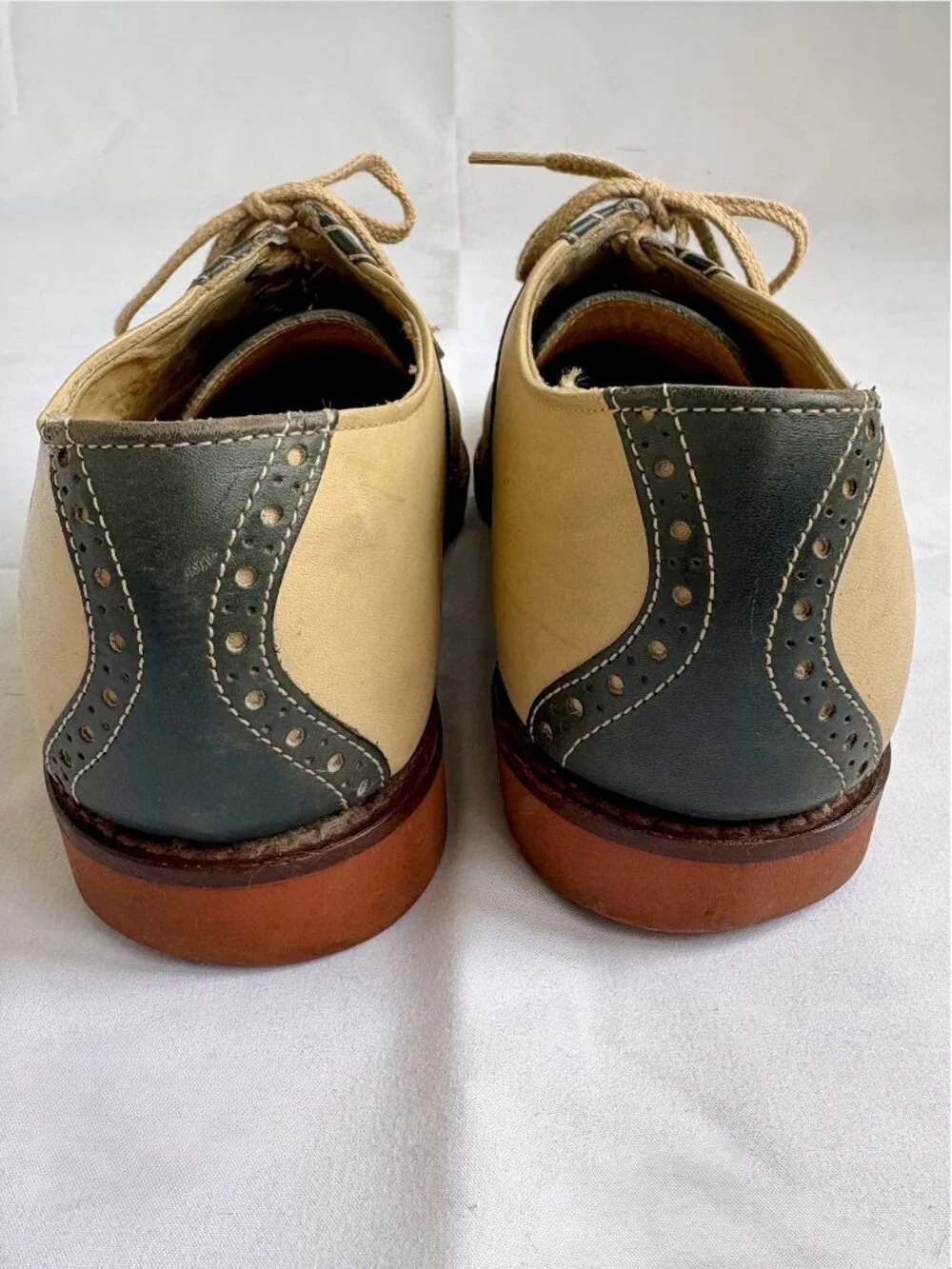 VINTAGE Cole Haan Men's Lace-Up Two-Tone Oxford Saddle Shoes | Size 9 (90 D)